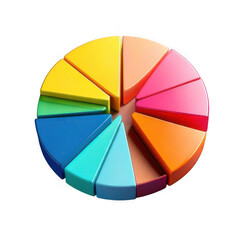 Obraz premium 3D Pastel Pie Chart Data Visualization Business Analytics Market Share Presentation isolated on transparent background