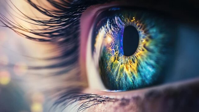 A detailed shot of a single human blue eye, with minimal distractions