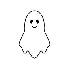 Simple cartoon outline of ghost