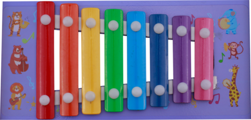 8-tone xylophone on transparent background