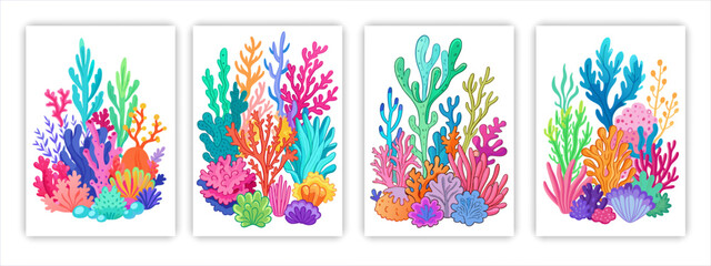 Hand drawn cartoon coral illustration
