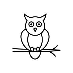 Simple owl perched on a branch