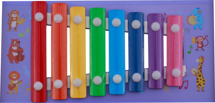 8-tone xylophone on transparent background