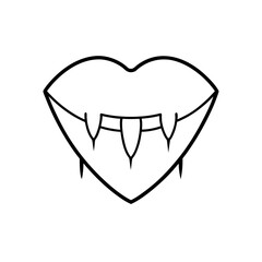 Vampire lips with sharp teeth
