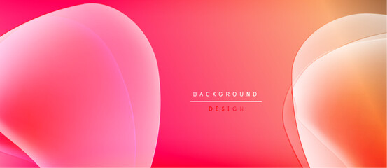 Abstract pink, orange gradients. Smooth shapes overlap creating dynamic visual effect. Modern background design element.