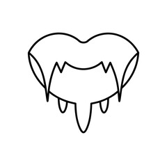 Vampire lips with dripping blood