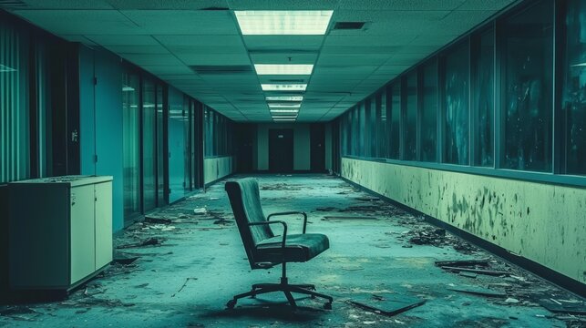 Isolated office space showcasing disarray.