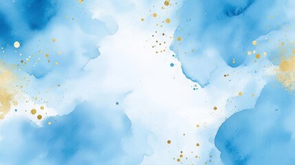 Obraz premium This artwork features a vibrant mix of blue hues blended with elegant gold splatters.