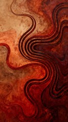 The maze pattern unfolds in rust red and fades out gradually