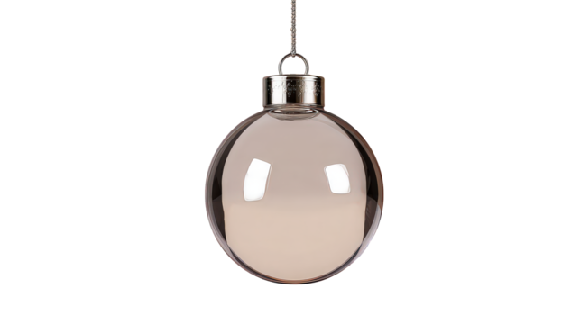 Rose Gold Christmas Ornament Hanging on Black Background