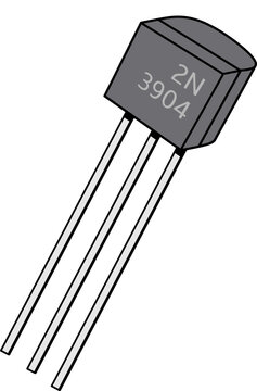 Illustration of a 2n3904 npn bipolar junction transistor