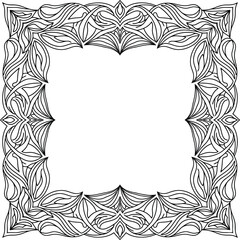 Vector abstract floral leaf ornament, ornamental frame for invitation and cover