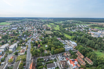Die mittelfränkische Stadt Schwabach in der Metropolregion Nürnberg im Luftbild