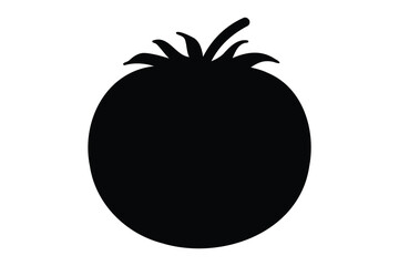 Tomato silhouette vector, tomato icon vector