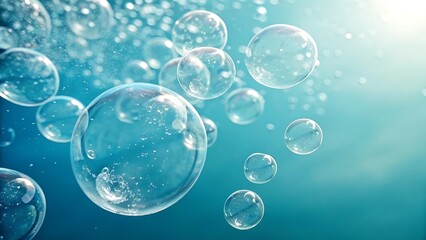 Clear bubbles rise through turquoise water, 