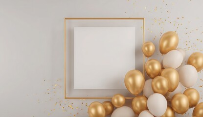 A gold and white frame with a white background and a large number of gold
