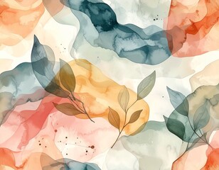 Organic abstract watercolor background with earthy pastel tones - Generated image