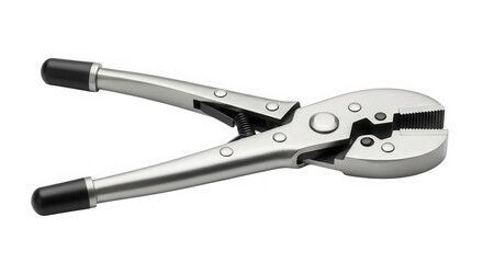 Obraz premium Locking pliers tool, metal grip pliers isolated on transparent background
