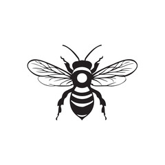 Obraz premium Bee silhouette, Detailed bee silhouettes collection, bee logo silhouette vector illustration, honey bee vector silhouette illustration isolated on white background