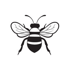 Fototapeta premium Bee silhouette, Detailed bee silhouettes collection, bee logo silhouette vector illustration, honey bee vector silhouette illustration isolated on white background
