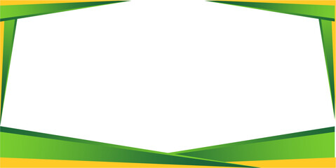 Geometric Frame with Green and Yellow Layers for Content Display