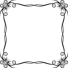 Ribbon swirl ornament frame, decorative flowing border for certificate & cover
