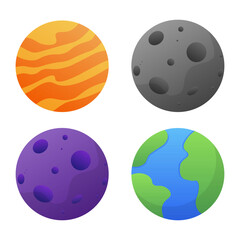 Colored planets vector illustration