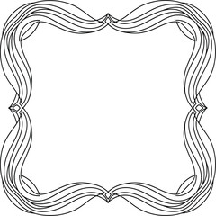 Vector ornamental ribbon border, elegant continuous flow frame line art design