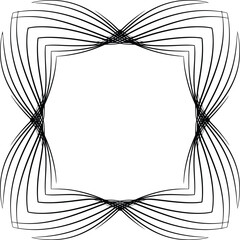 Elegant dynamic ribbon frame ornament, interlaced flow lines decorative border