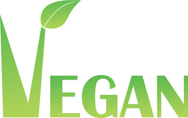 Vegan green logo icon