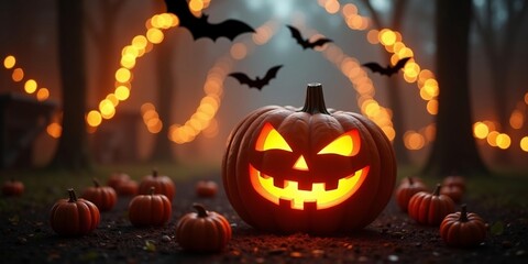 halloween pumpkin on a dark background