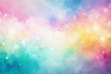 Abstract pastel rainbow watercolor background with bokeh light and sparkles effect