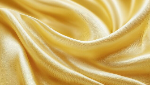 Close-up of a swirled pale gold silk fabric