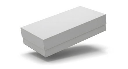 Naklejka premium A plain white rectangular gift box isolated on white background