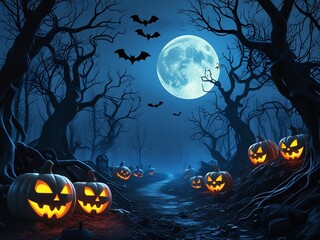 halloween background with pumpkins