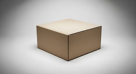 Obraz premium A closed brown cardboard shipping box, isolated on a white background