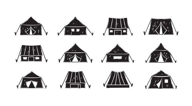 Vector art of tent line art