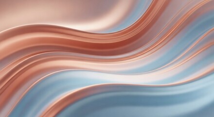 Fluid Abstract Background Silky Curves Warm Terracotta Blue