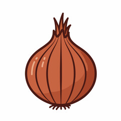 Flat Simple Onion Vegetable Illustration Healthy Diet Cooking Ingredient