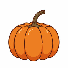 Cartoon Handdrawn Cute Orange Pumpkin Vegetable Autumn Harvest Illustration