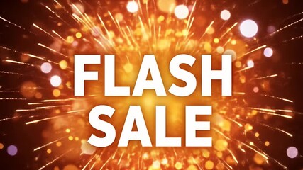Exciting Flash Sale Announcement with Fiery Background and Sparkles.