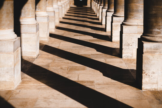 Sunlit Columns and Shadows, Paris, France