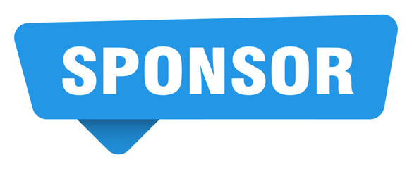 sponsor sticker. sponsor blue sign isolated on transpatent background