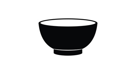 Simple black and white illustration of a rounded ceramic bowl design
