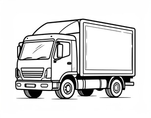 Monochrome delivery truck drawing