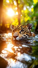 Majestic Jaguar in Golden Sunlight