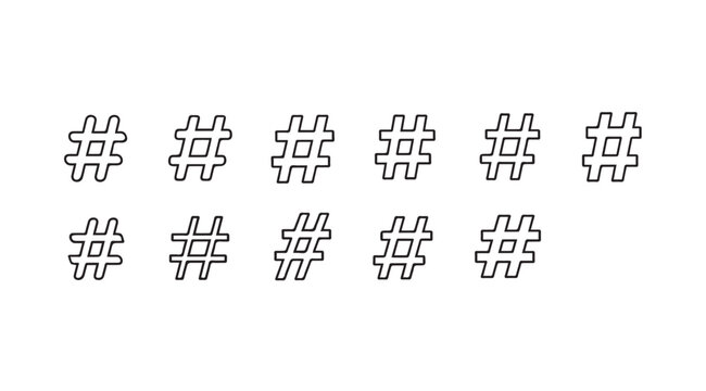 Vector art of hashtags