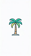 Simple, colorful palm tree graphic (2)