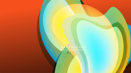 Abstract flowing shapes, vibrant colors blend. Dynamic composition creates modern visual impact. Background design element.