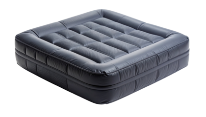 Inflated gray air mattress